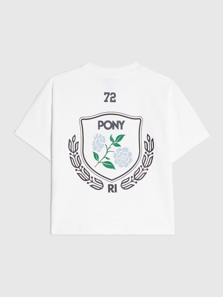 River Island White Oversized Pony Crest T-Shirt - Image 2 of 4