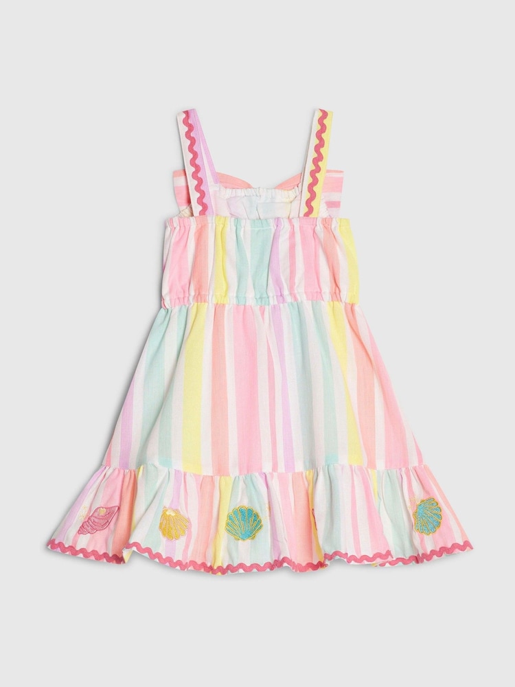 River Island Neon Stripe Bow Frill Dress - Imagen 2 de 4