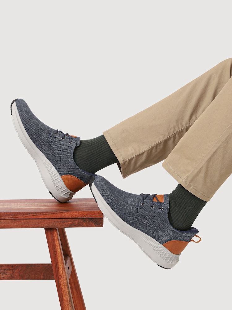 Pavers Navy Blue Wide Fit Lightweight Slip On Trainers - Image 1 of 6