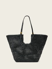 AllSaints Black Ara Leather Knot Tote Bag - Image 1 of 6