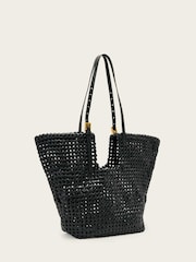 AllSaints Black Ara Leather Knot Tote Bag - Image 3 of 6