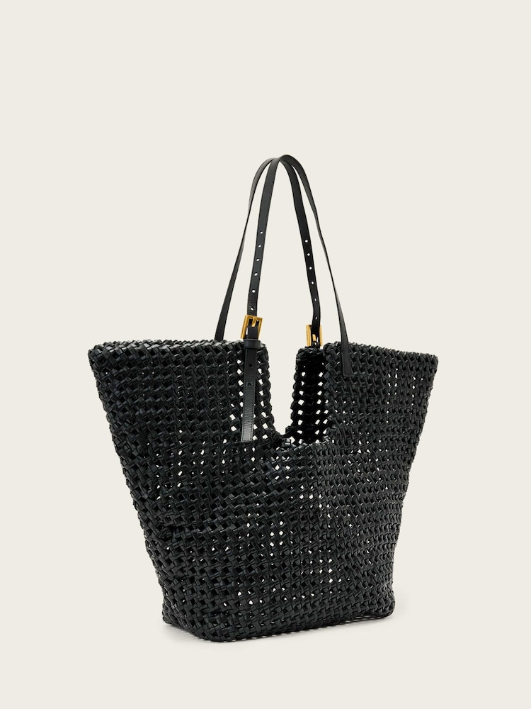 AllSaints Black Ara Leather Knot Tote Bag - Image 6 of 6 AllSaints Black Ara Leather Knot Tote Bag - Image 6 of 6