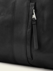 AllSaints Black Kei Leather Weekender Bag - Image 3 of 7
