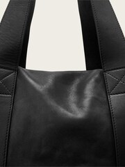 AllSaints Black Kei Leather Weekender Bag - Image 4 of 7