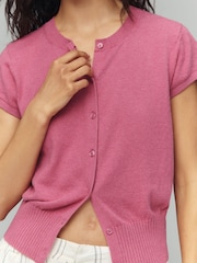 Anthropologie Dark Pink Maeve Baby Short Sleeve Cardigan - Image 4 of 4