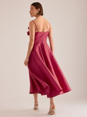 Anthropologie Pink Rosie 3D Flower Midi Dress - Image 4 of 4