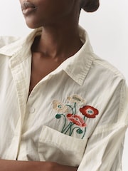 Anthropologie Maeve Embroidered Pocket Buttondown Shirt - Image 3 of 3