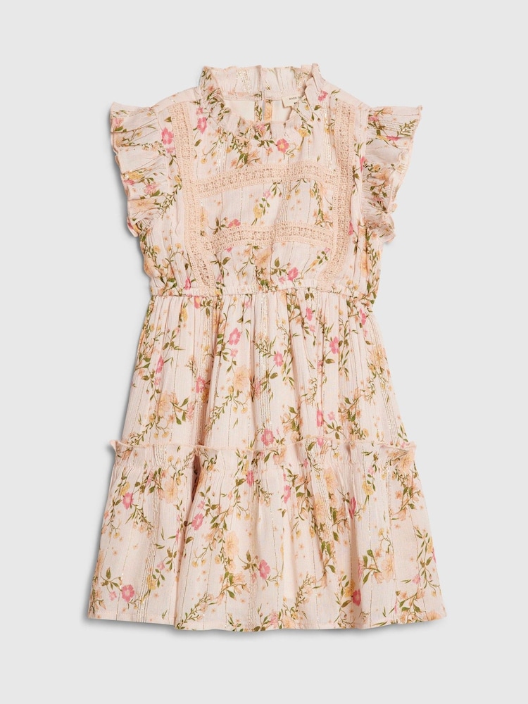 River Island Pink Floral Chiffon Charm Dress - Image 1 of 3 River Island Pink Floral Chiffon Charm Dress - Image 1 of 3