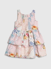 River Island Pink Cabbages & Roses Tiered Dress - Image 2 of 4