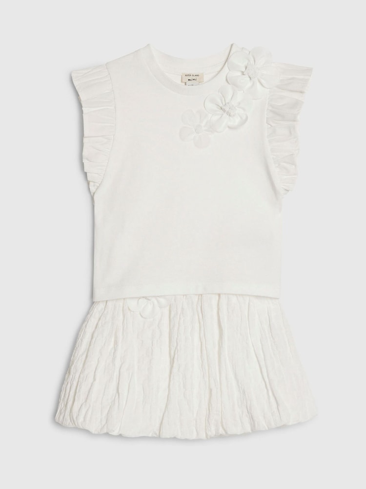 River Island White Frill Sleeve T-Shirt & Skirt Set - Image 5 of 5 River Island White Frill Sleeve T-Shirt & Skirt Set - Image 5 of 5