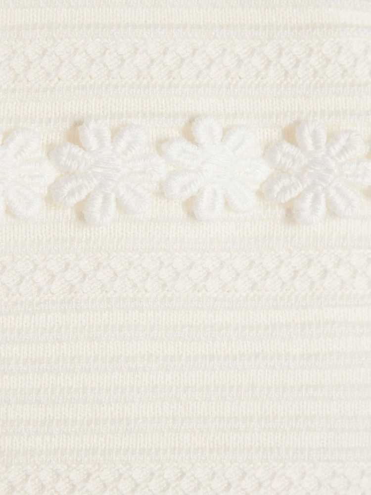 River Island White Knitted Floral Cardigan & Skirt Set - Image 5 of 5 River Island White Knitted Floral Cardigan & Skirt Set - Image 5 of 5