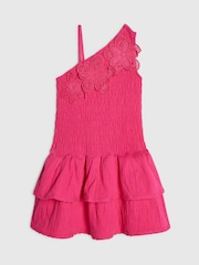 Rosa - Vestido asimétrico de flores de ganchillo de River Island - Imagen 1 de 4