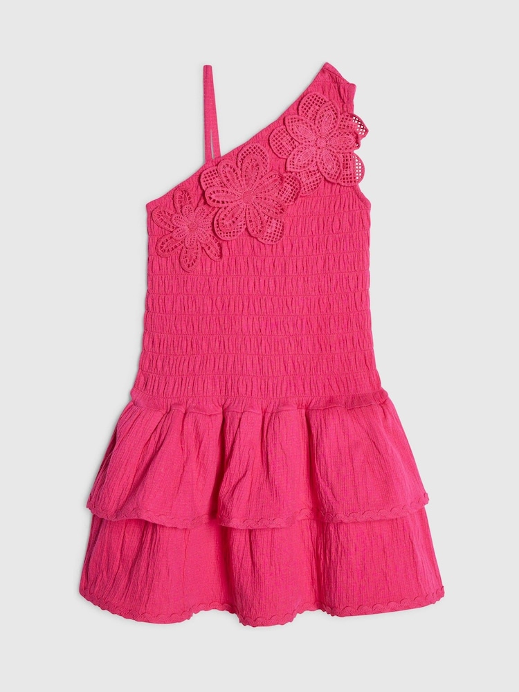 Rosa - Vestido asimétrico de flores de ganchillo de River Island - Imagen 1 de 4