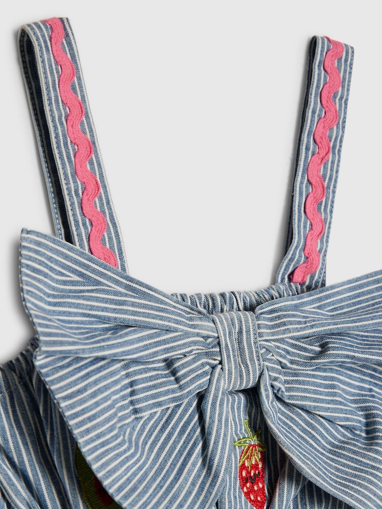 River Island Blue Stripe Bow Frill Dress - Image 5 of 5 River Island Blue Stripe Bow Frill Dress - Image 5 of 5