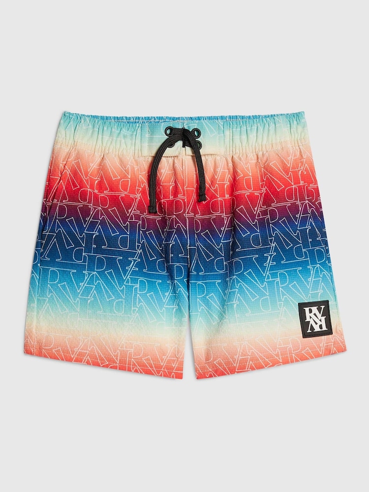 River Island Orange Ombre Monogram Swim Shorts - Image 1 of 4 River Island Orange Ombre Monogram Swim Shorts - Image 1 of 4