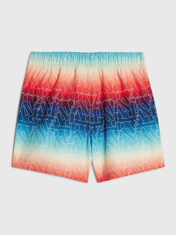 River Island Orange Ombre Monogram Swim Shorts - Image 2 of 4 River Island Orange Ombre Monogram Swim Shorts - Image 2 of 4