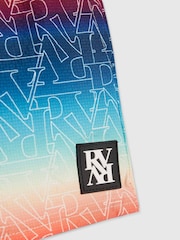 River Island Orange Ombre Monogram Swim Shorts - Image 4 of 4