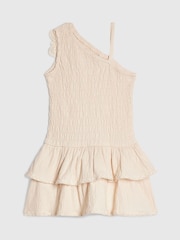 River Island Cream Asymmetric Crochet Flower Dress - Image 2 of 4