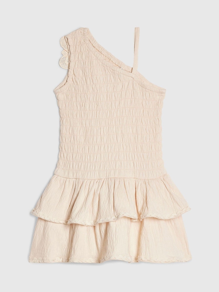River Island Cream Asymmetric Crochet Flower Dress - Image 2 of 4