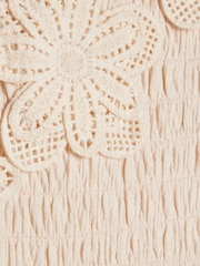 River Island Cream Asymmetric Crochet Flower Dress - Image 4 of 4