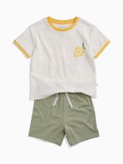 MORI Squeeze of Sunshine Citrus Oversized Cotton Top & Shorts Set - תמונה 1 מתוך 4