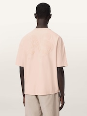 AllSaints Pink Insignia Short Sleeve Crew Neck T-Shirt - Image 5 of 7