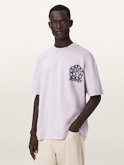 AllSaints Purple Affix Short Sleeve Crew Neck T-Shirt - Image 1 of 7