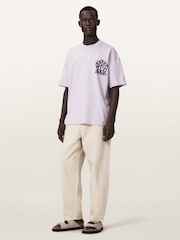 AllSaints Purple Affix Short Sleeve Crew Neck T-Shirt - Image 2 of 7