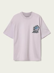 AllSaints Purple Affix Short Sleeve Crew Neck T-Shirt - Image 7 of 7