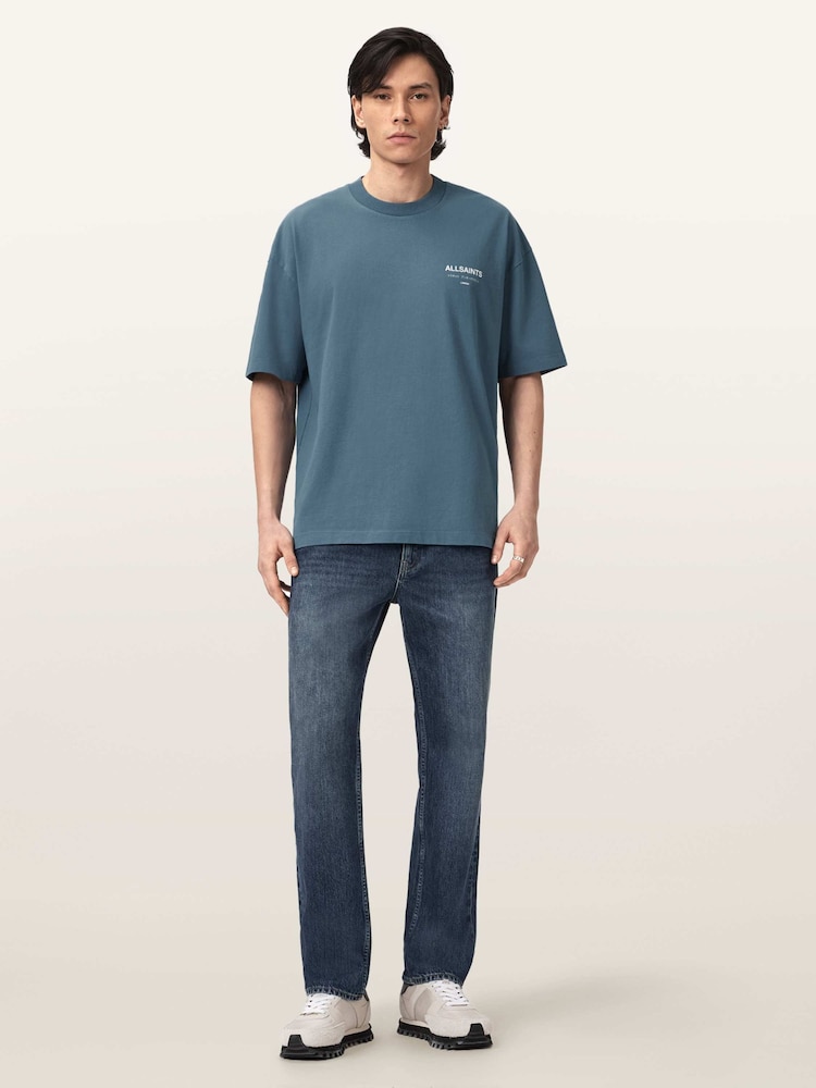 AllSaints Blue Underground Short Sleeve Crew Neck T-Shirt - Image 2 of 7