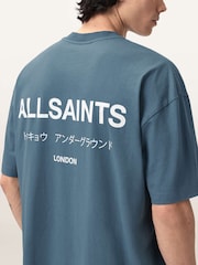 AllSaints Blue Underground Short Sleeve Crew Neck T-Shirt - Image 3 of 7