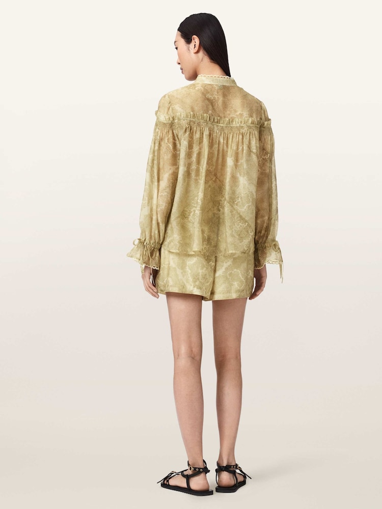 AllSaints Green Isla Shorts - Image 2 of 7