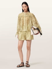 AllSaints Green Isla Shorts - Image 3 of 7