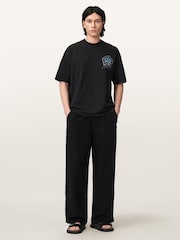 AllSaints Black Affix Short Sleeve Crew Neck T-Shirt - Image 2 of 7