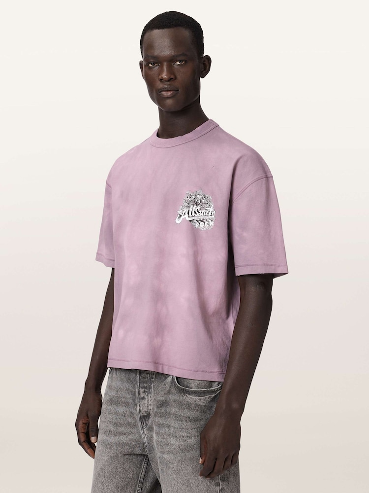 AllSaints Pink Avalon Short Sleeve Crew Neck T-Shirt - Image 1 of 7