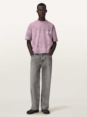 AllSaints Pink Avalon Short Sleeve Crew Neck T-Shirt - Image 2 of 7