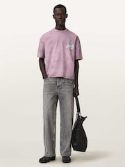 AllSaints Pink Avalon Short Sleeve Crew Neck T-Shirt - Image 3 of 7
