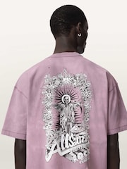 AllSaints Pink Avalon Short Sleeve Crew Neck T-Shirt - Image 4 of 7