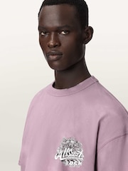 AllSaints Pink Avalon Short Sleeve Crew Neck T-Shirt - Image 5 of 7