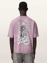 AllSaints Pink Avalon Short Sleeve Crew Neck T-Shirt - Image 6 of 7