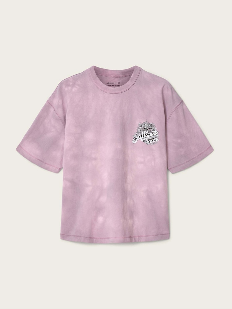 AllSaints Pink Avalon Short Sleeve Crew Neck T-Shirt - Image 7 of 7