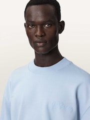 AllSaints Blue Odyssey Crew Neck Sweat Top - Image 4 of 7