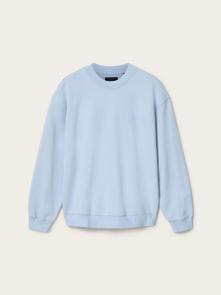 AllSaints Blue Odyssey Crew Neck Sweat Top - Image 7 of 7