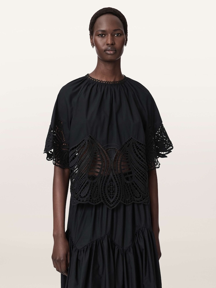 AllSaints Black Femi Top - Image 1 of 6