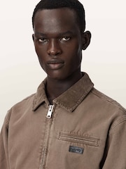 AllSaints Brown Korey Canvas Jacket - Image 3 of 7