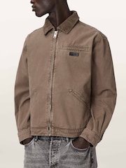 AllSaints Brown Korey Canvas Jacket - Image 4 of 7