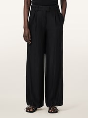 AllSaints Black Charley Trousers - Image 1 of 8