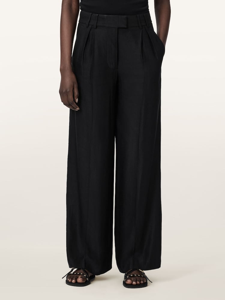 AllSaints Black Charley Trousers - Image 1 of 8