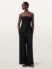 AllSaints Black Charley Trousers - Image 2 of 8