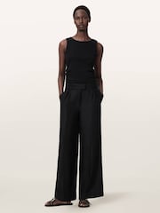 AllSaints Black Charley Trousers - Image 6 of 8